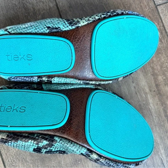 Tieks Azure Snake Ballet Flat Blue Size 9 - Picture 8 of 8